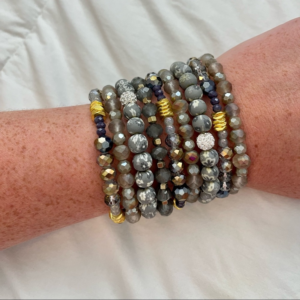 Grey/Silver Erimish Bracelet Stack - image 1